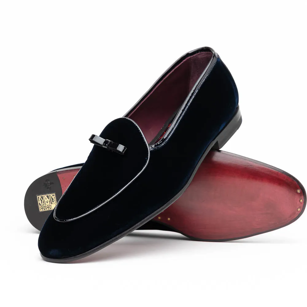 10-120-NVY ARCO Velvet Tuxedo Shoe, Navy