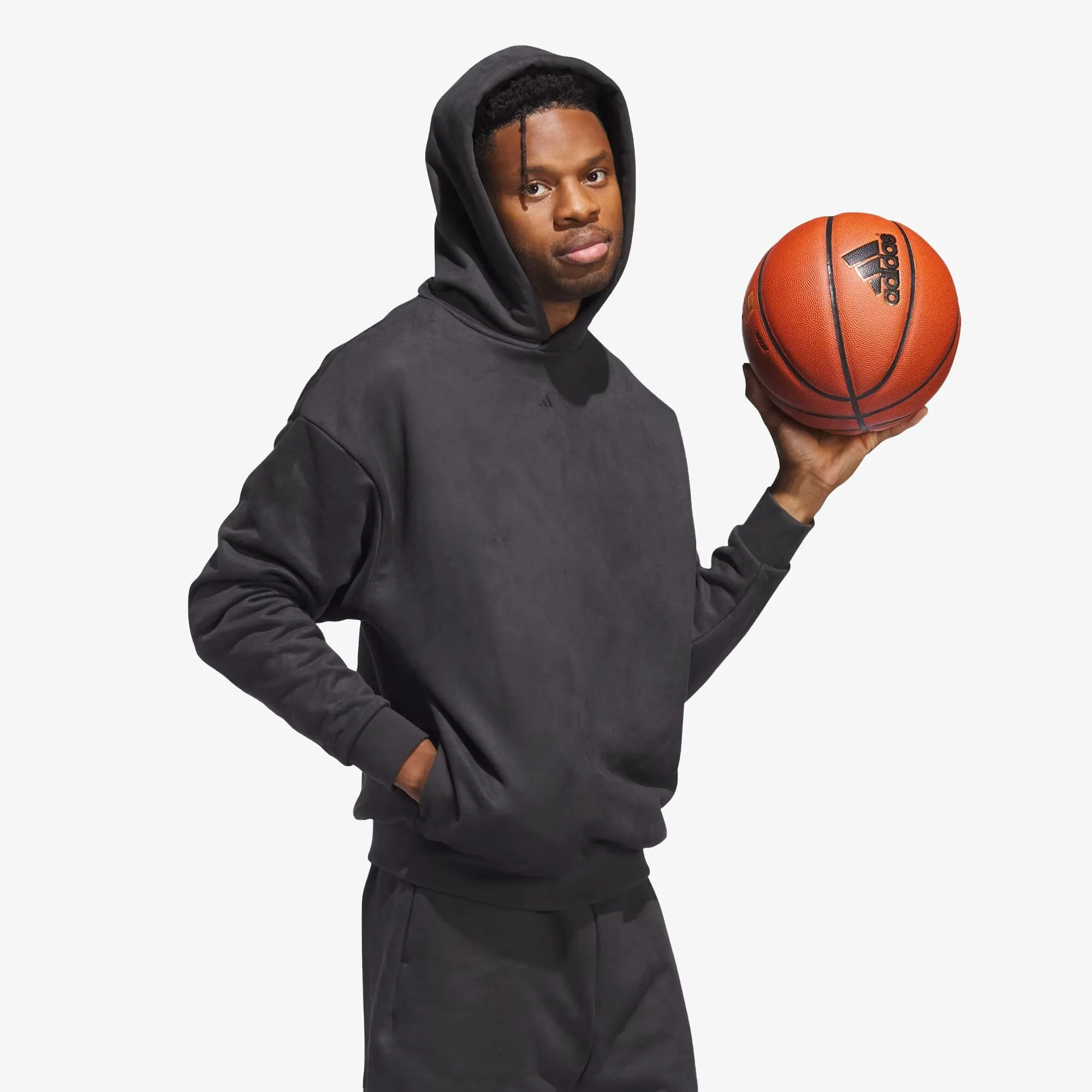 Adidas Originals | BASKETBALL SUEDED HOODIE  { CARBON