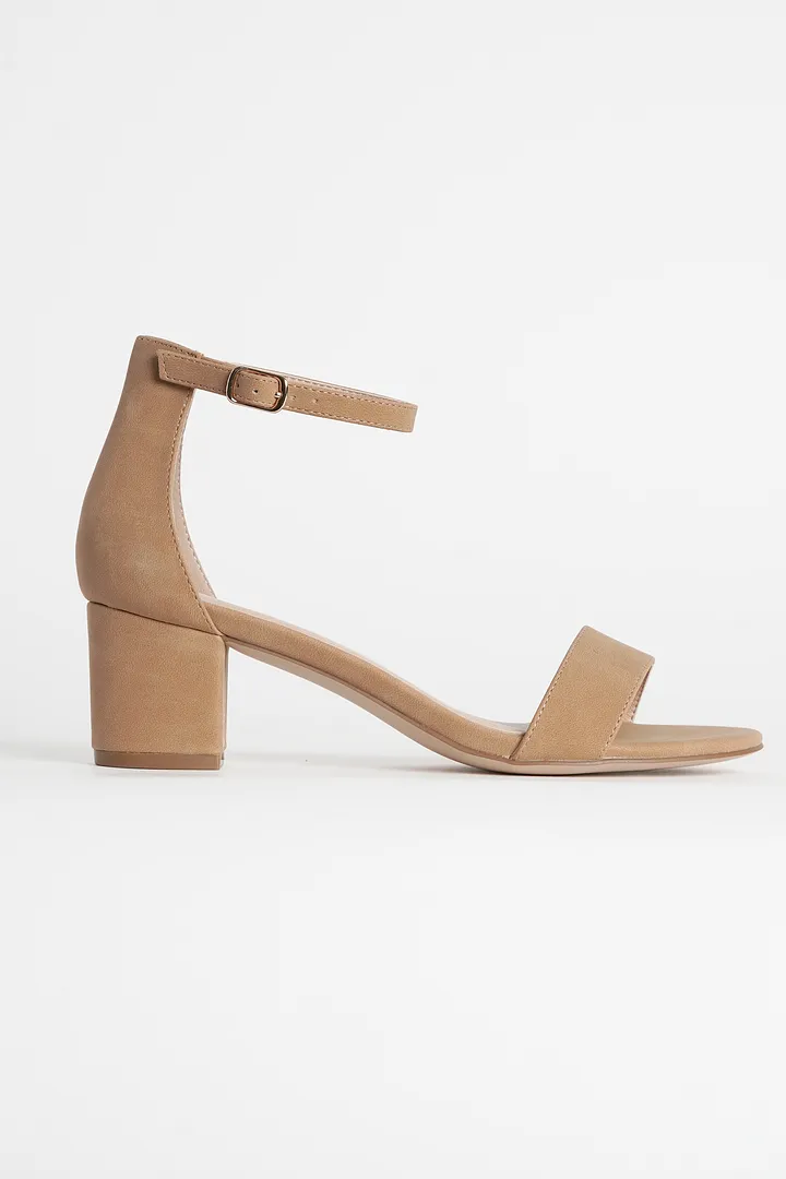 Ankle Strap Low Block Heels