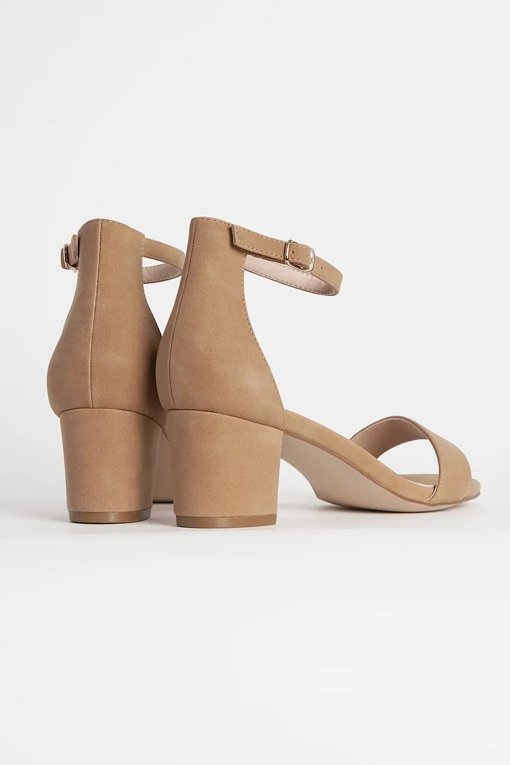 Ankle Strap Low Block Heels