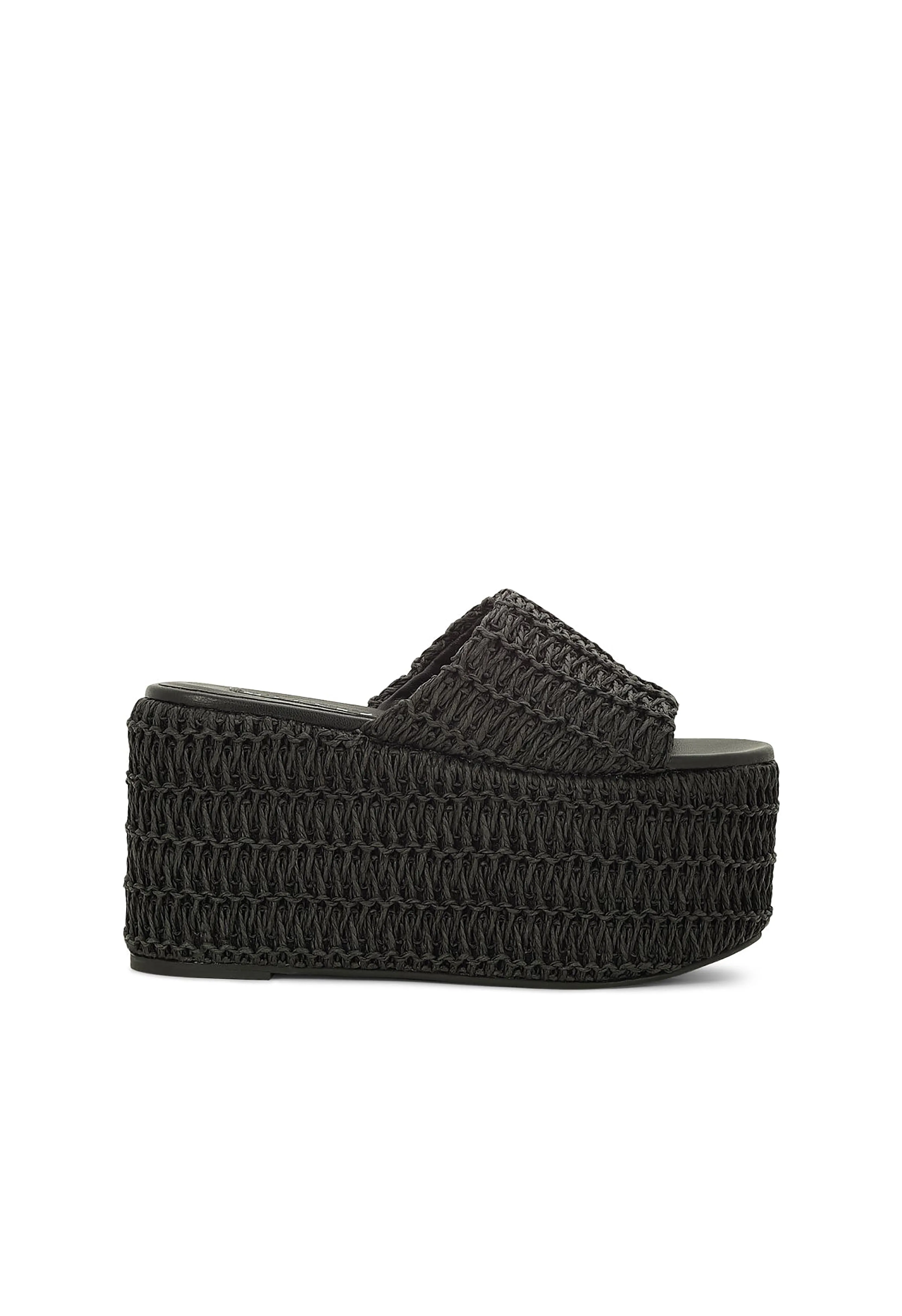 Blackout Platform in Black Raffia