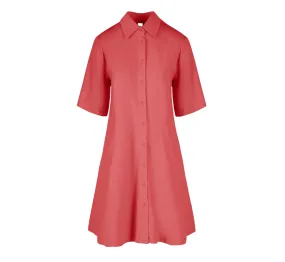 Bomboogie Midi Shirt Dress in Organic Cotton AW8488TJOR4 404 coral red