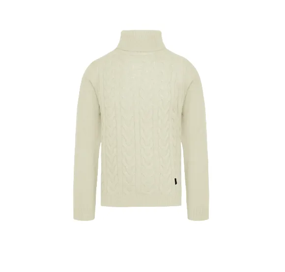 Censured Men's turtleneck sweater with braided pattern MM6287TWAC3_01 ivory white