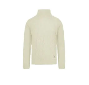 Censured Men's turtleneck sweater with braided pattern MM6287TWAC3_01 ivory white