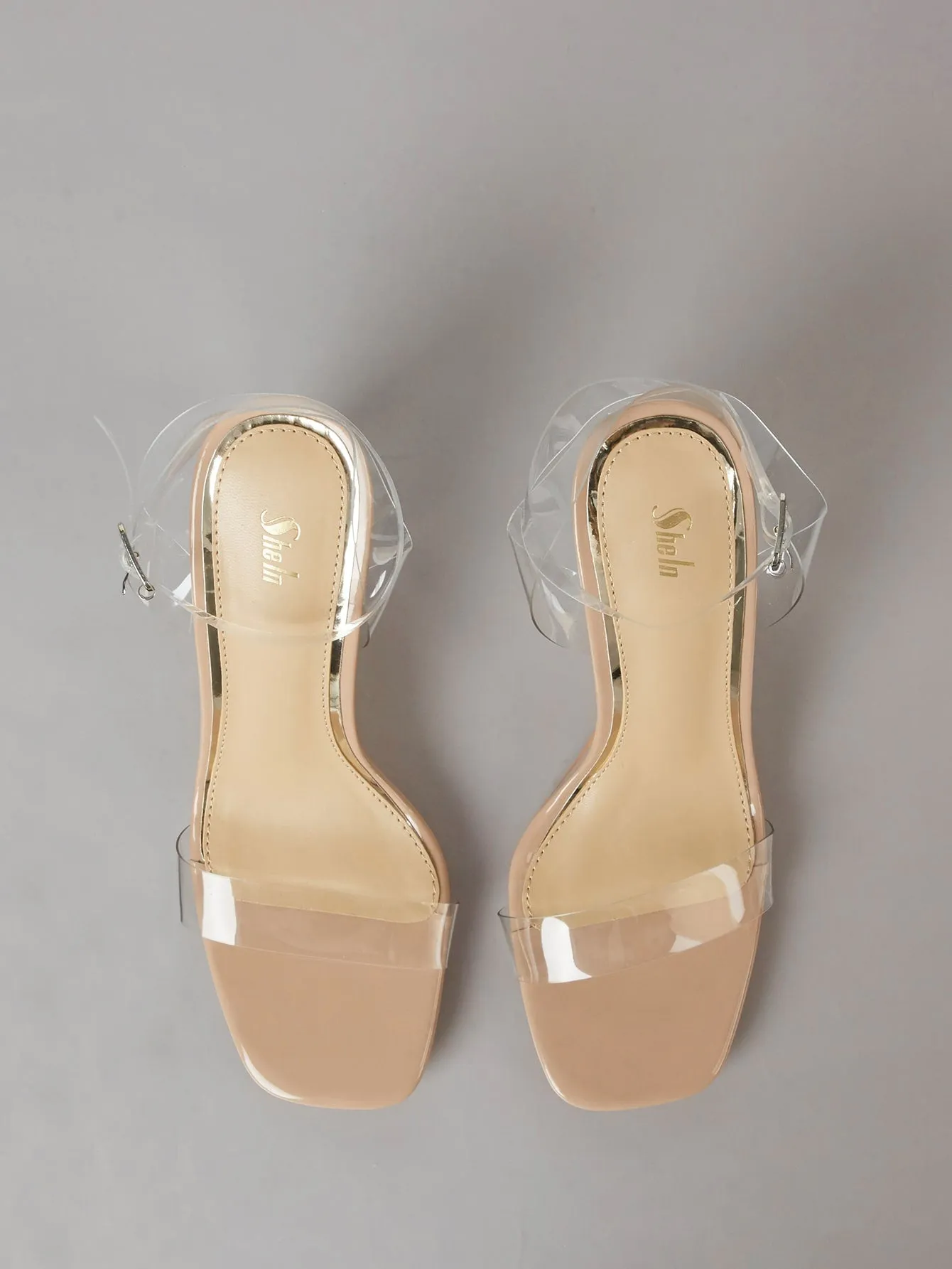 Clear Chunky Heeled Sandals