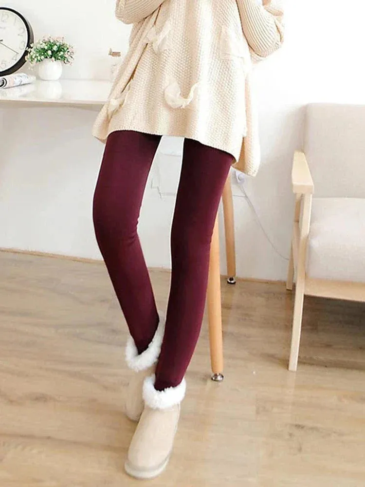 Cozy Women's Fleece Lined Leggings for Fall and Winter