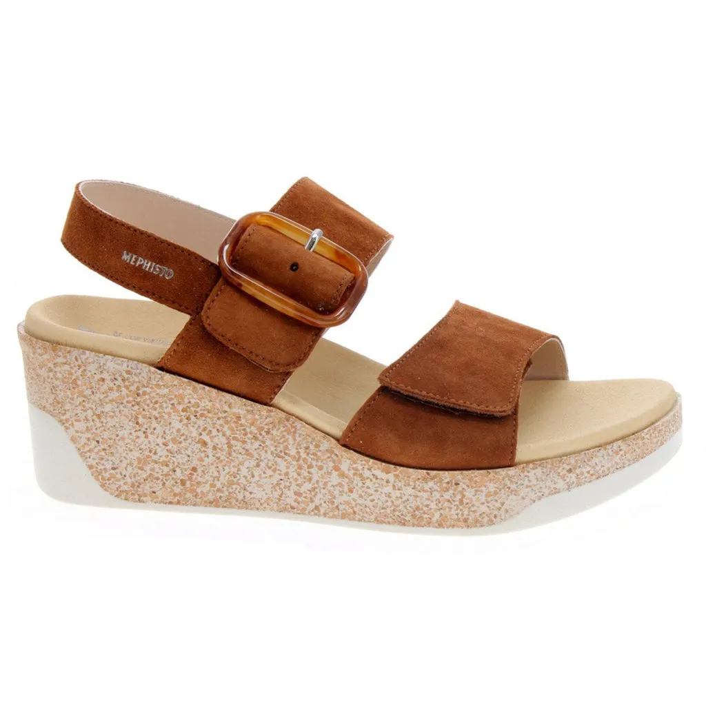 Giulia Velvet Leather Women's Wedge Sandals