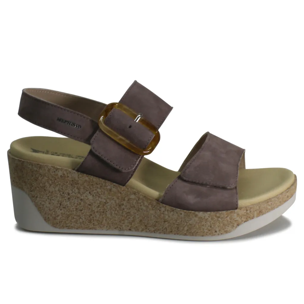 Giulia Velvet Leather Women's Wedge Sandals