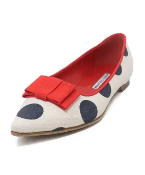 Manolo Blahnik Polka Dot Flats w/ Bow Trim sz 6.5