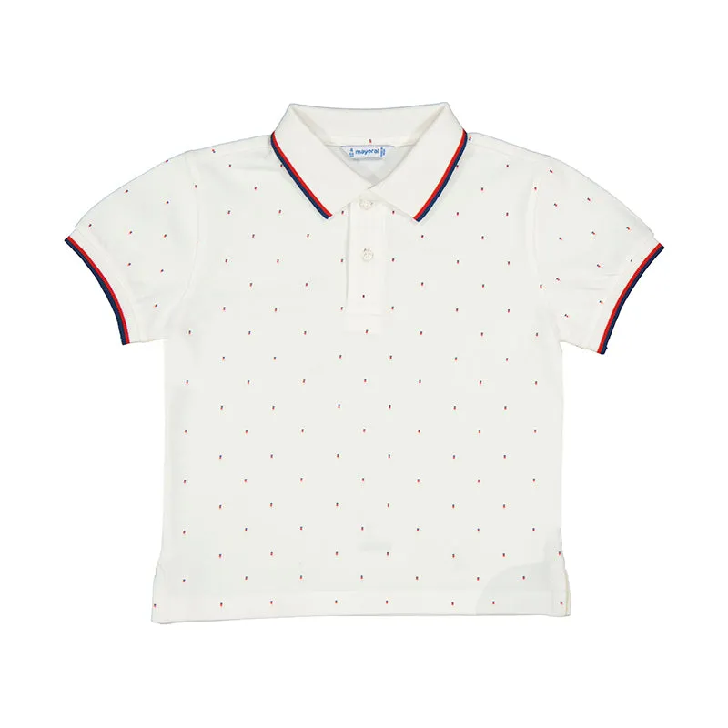 Mayoral Mini Cream Print Polo_ 3109