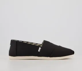 Mens Toms Classic Alpargata Black Recycled Cotton Canvas