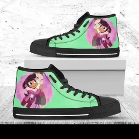 Milo Murphy&#39;s Law Hi Tops, Cartoon Shoes, Disney Custom Shoes, Disney Movie Hi Tops, Milo Murphy Hightops, Walt Disney Animation Film