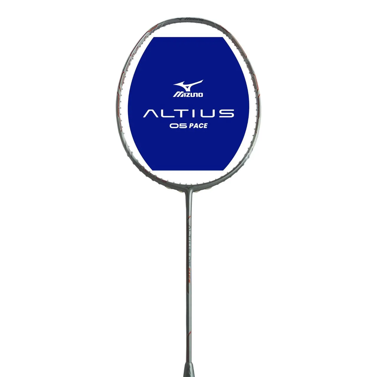 Mizuno Altius 05 Pace Badminton Racket (Unstrung) - Flint Silver/PL White/Claref Red