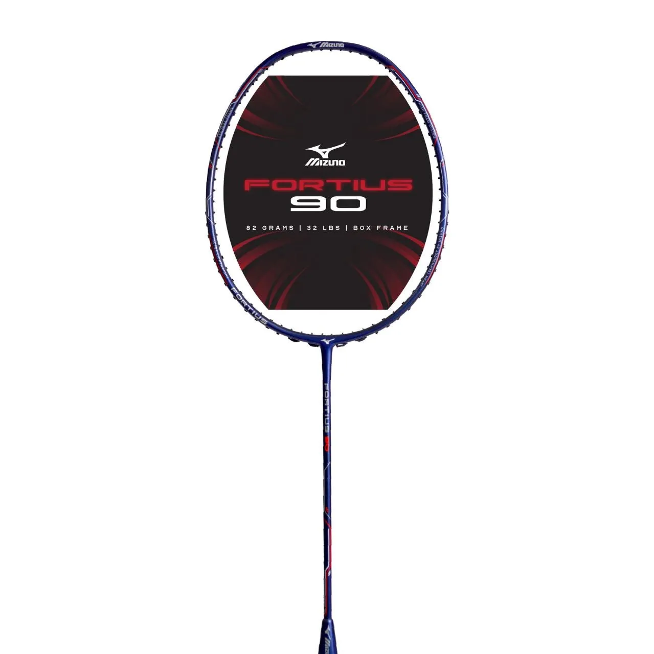 Mizuno Fortius 90 Badminton Racket 6U (Unstrung) - Mulberry Navy/Flame Scarlett/Foil Silver