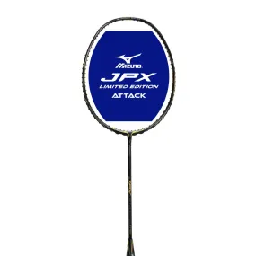 Optimized Title: Mizuno JPX Limited Edition 3U Attack Badminton Racket (Unstrung) - Black/Gold/Ash Grey