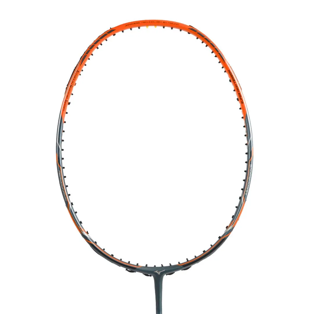 Mizuno Promax FX7 Badminton Racket (Strung with BG 80 Power) - Olive Grey/Poppy Orange/Silver