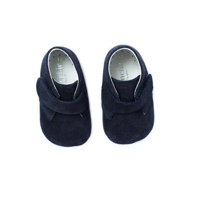 My-First Suede Pram Booties in Navy