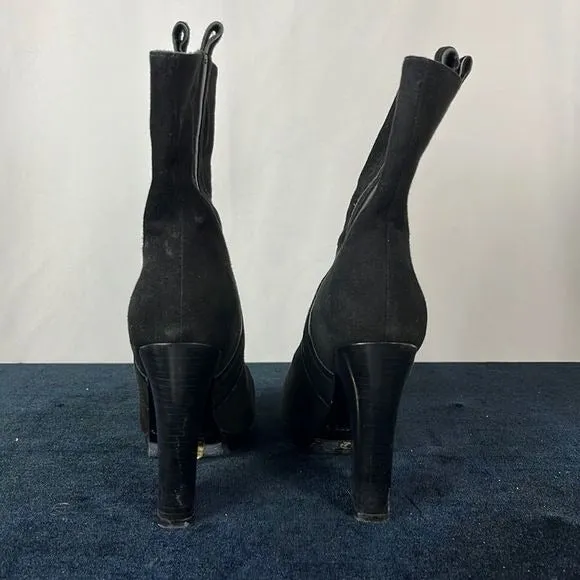 Nanette LeporeBlack Suede Heeled Booties