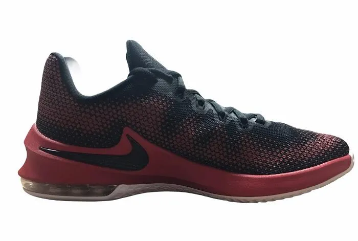 Nike men's basketball shoe Air Max Infurient Low 852457 006 black-white-red