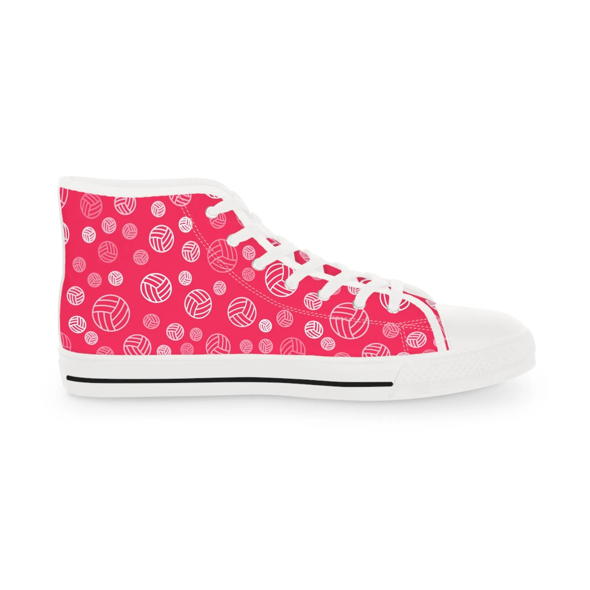 Pink Volleyball Men's High Top Sneakers