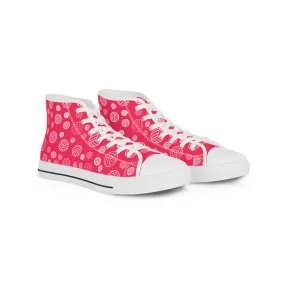 Pink Volleyball Men's High Top Sneakers