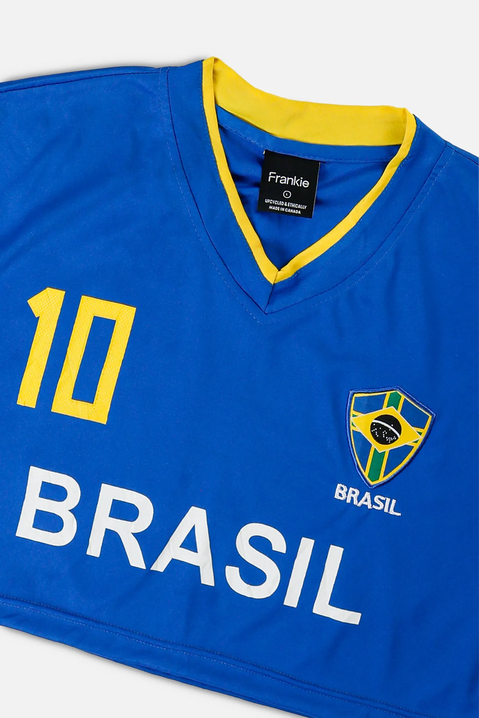 Rework Crop Brazil Soccer Jersey - L