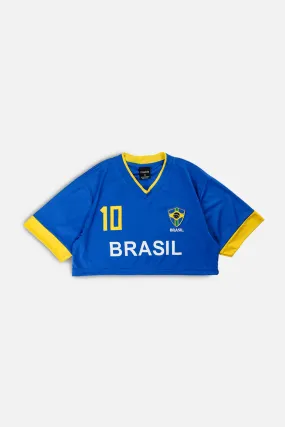 Rework Crop Brazil Soccer Jersey - L