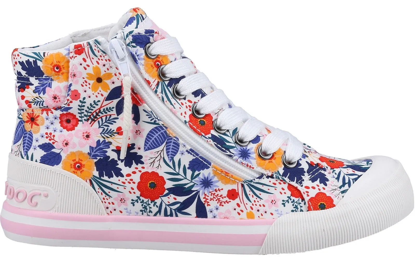 Rocket Dog Jazzin Hi Malden Floral Womens Lace Up Trainer