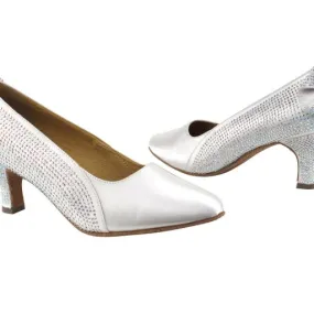 Sera Series Closed Toe White Satin with Bow Smooth/Standard Dance Shoe