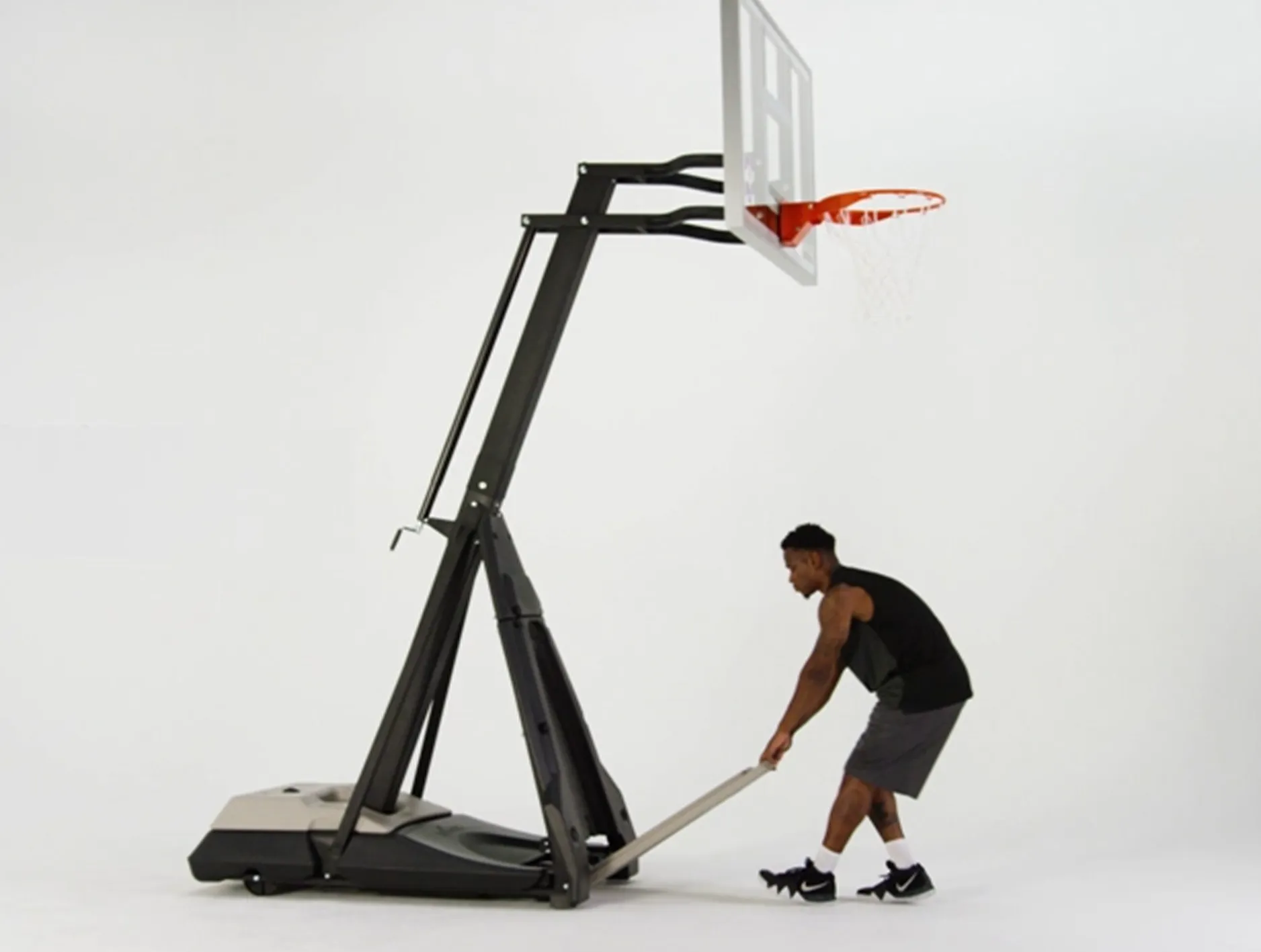 Spalding 60 Inch Stealth Beast Blackout Basketball System <br> AA7B1998