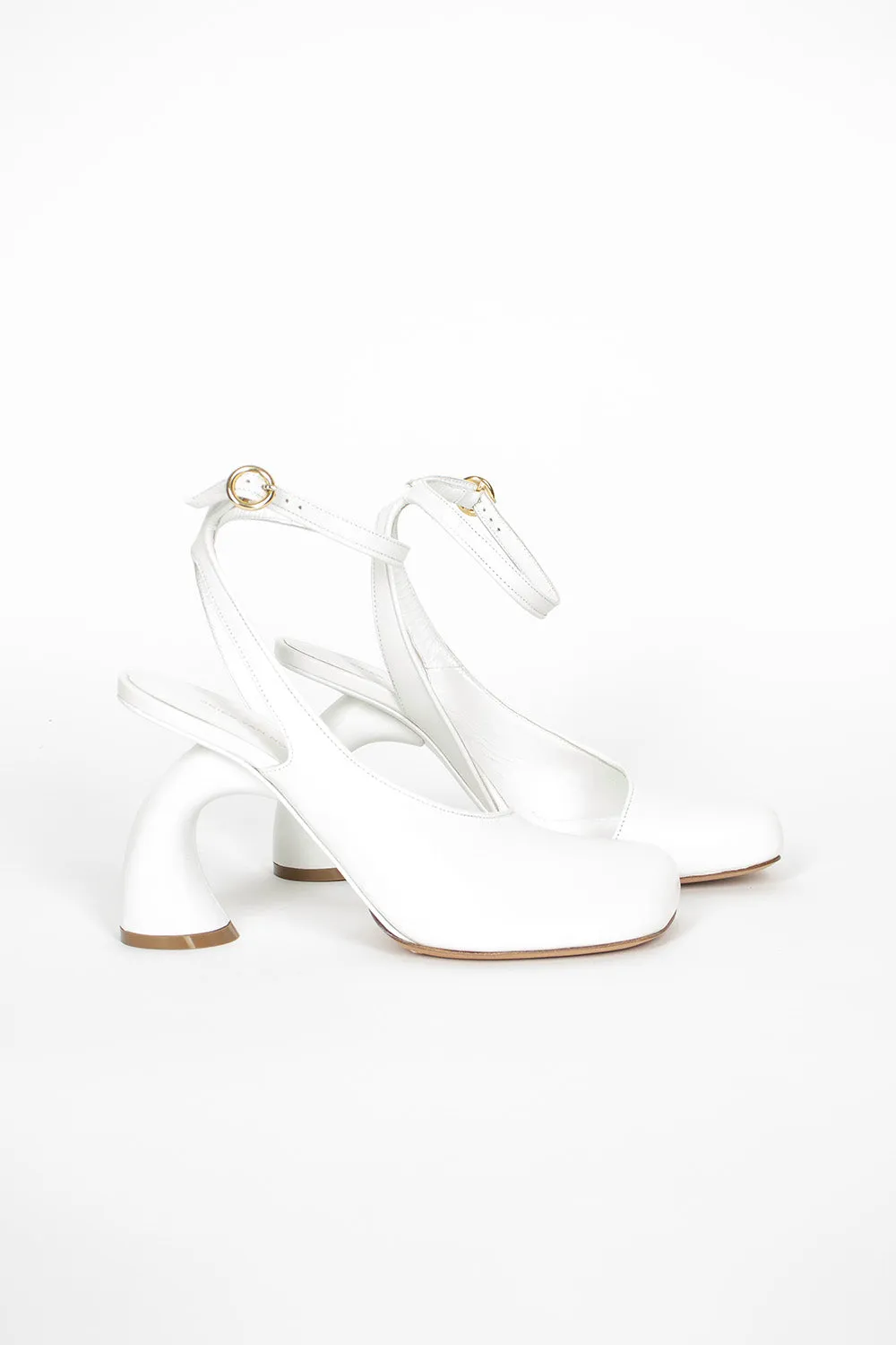 Square Toe Heel White