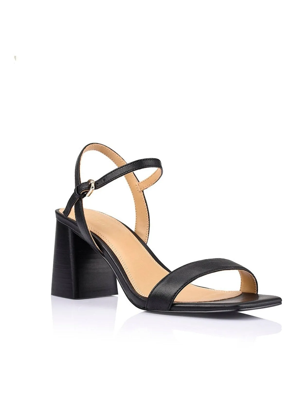 Steele Heeled Sandals - Black Leather