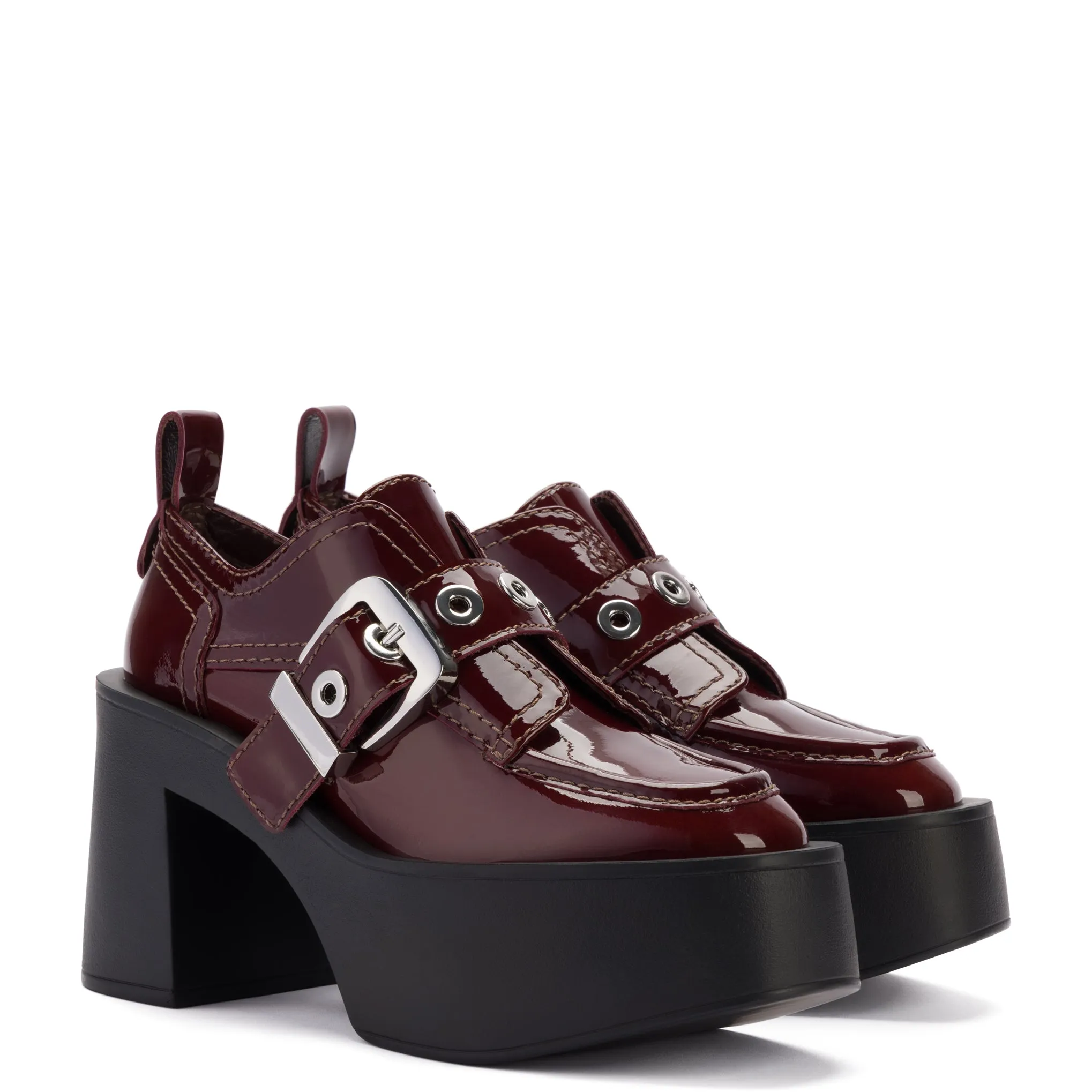 Stewart Platform Oxford In Carmin Patent Leather