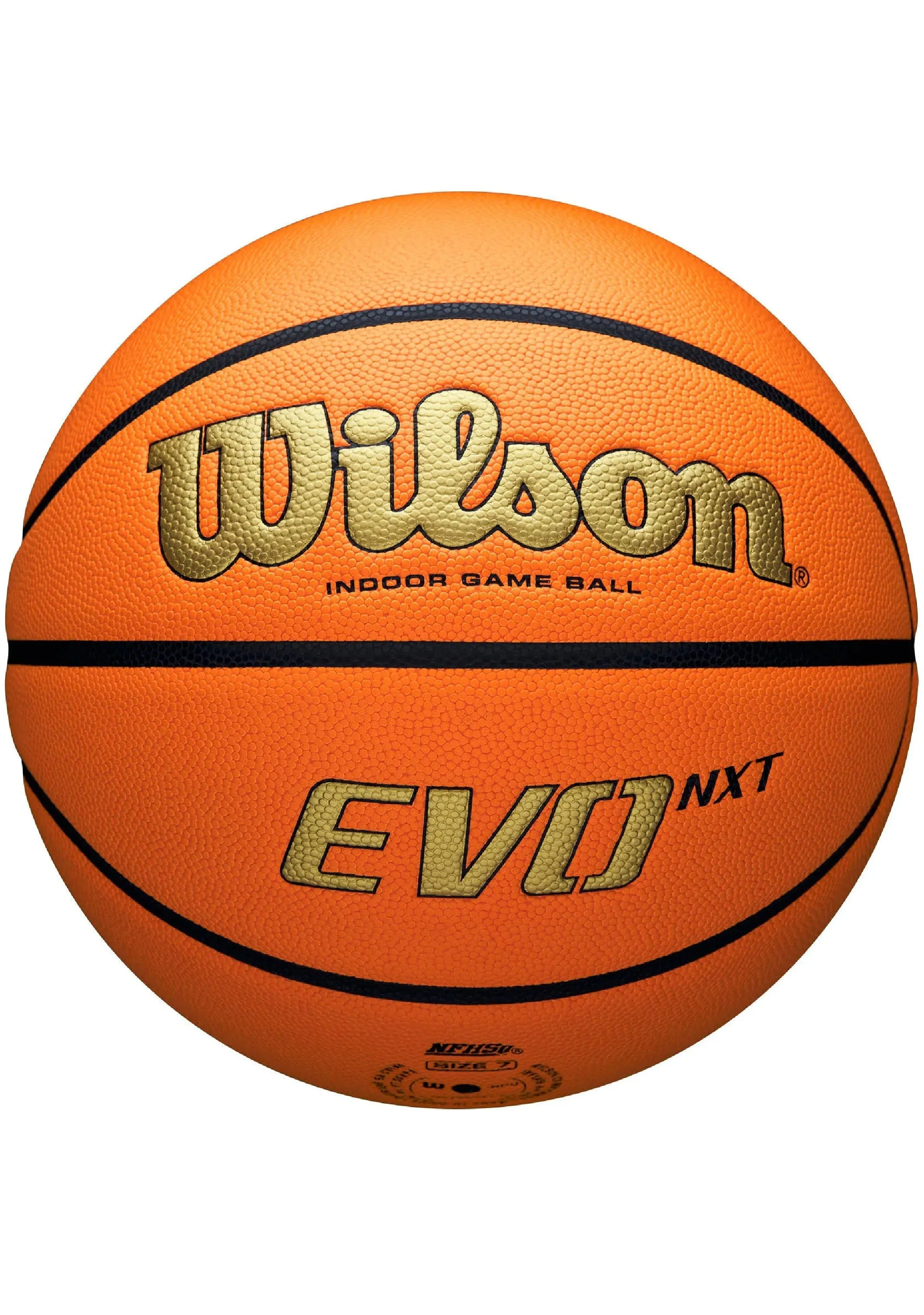 Wilson NCAA Evo NXT Official Game Basketball Size 7 - High-Performance Indoor/Outdoor Ball WZ1003307